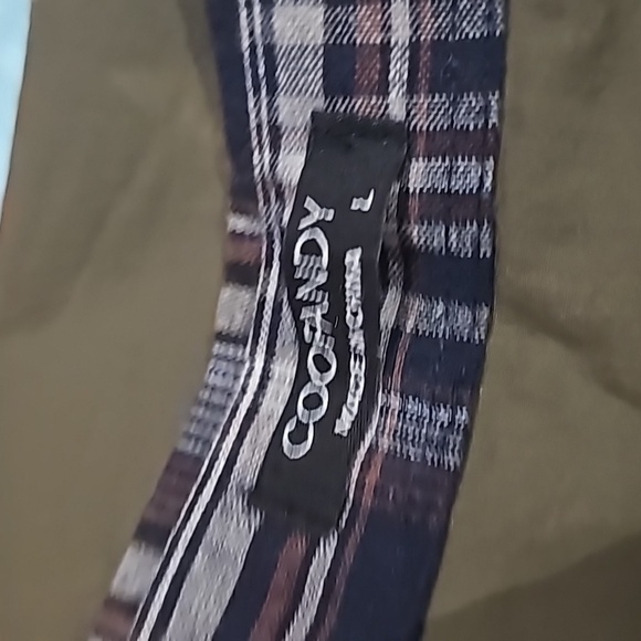 Coofandy Crisp Cotton Shirt Contrast Trim Long sleeves Olive Green size large - Picture 9 of 9